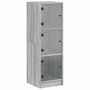 Buffet credenza cassettiera mobiletto mobile contenitore organizer per cucina soggiorno salotto con ante in vetro Sonoma 35 x 37 x 109 cm grigio 02_0030124