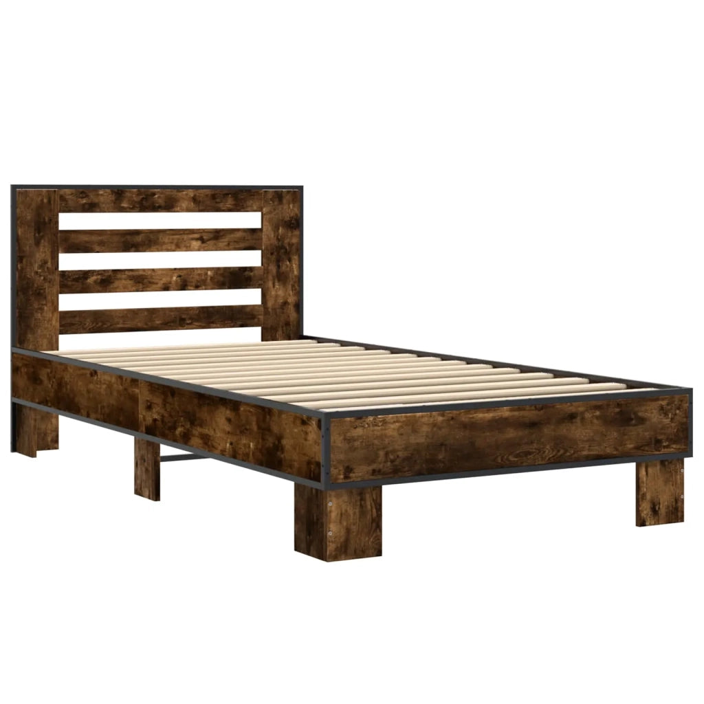 Struttura letto con testata Rovere Fumo 80 x 200 cm 8009102