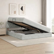 Letto con contenitore LED e materasso Grigio Chiaro 3459204