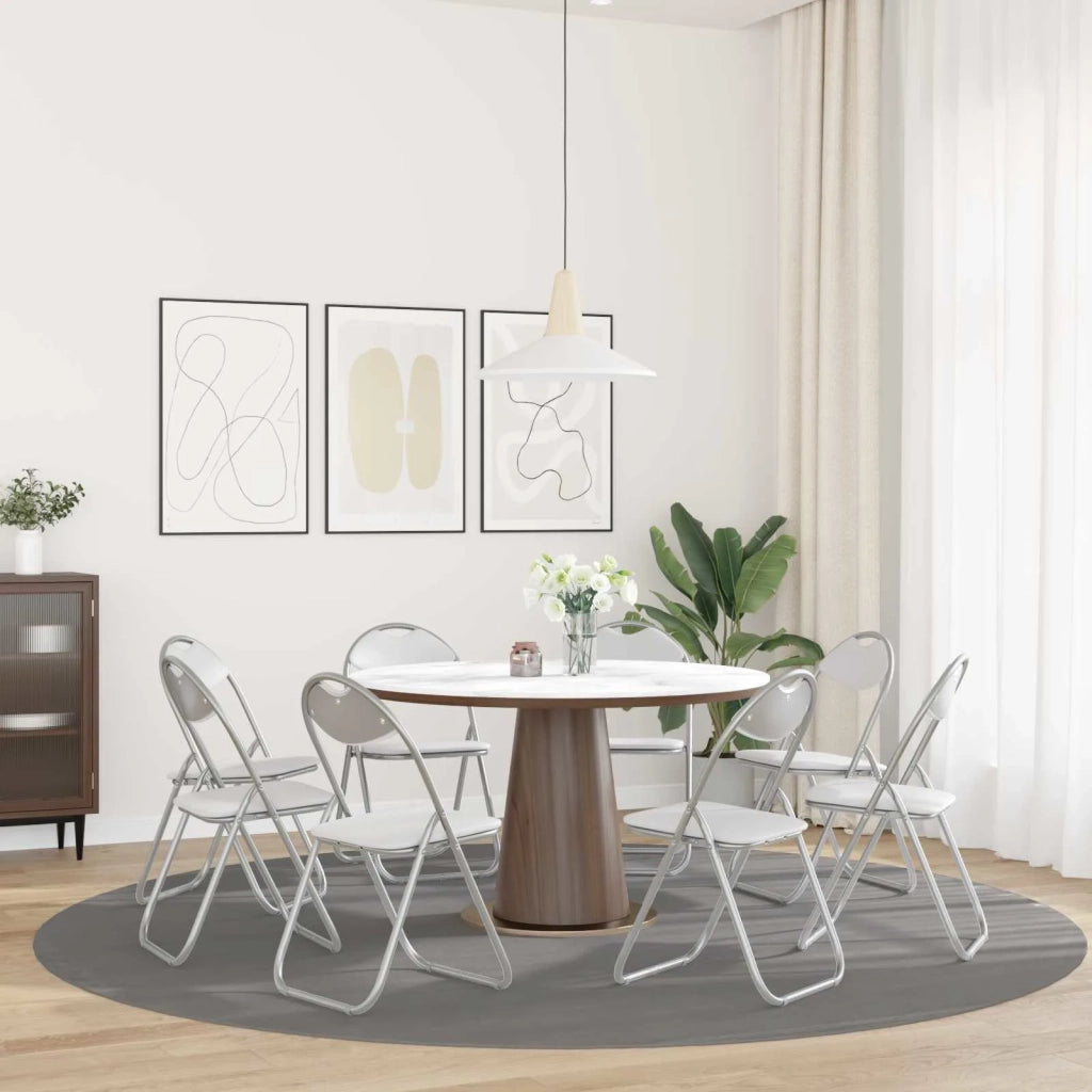 Sedia pieghevole 8 pcs Bianco e Grigio 48 x 43,5 x 81 cm