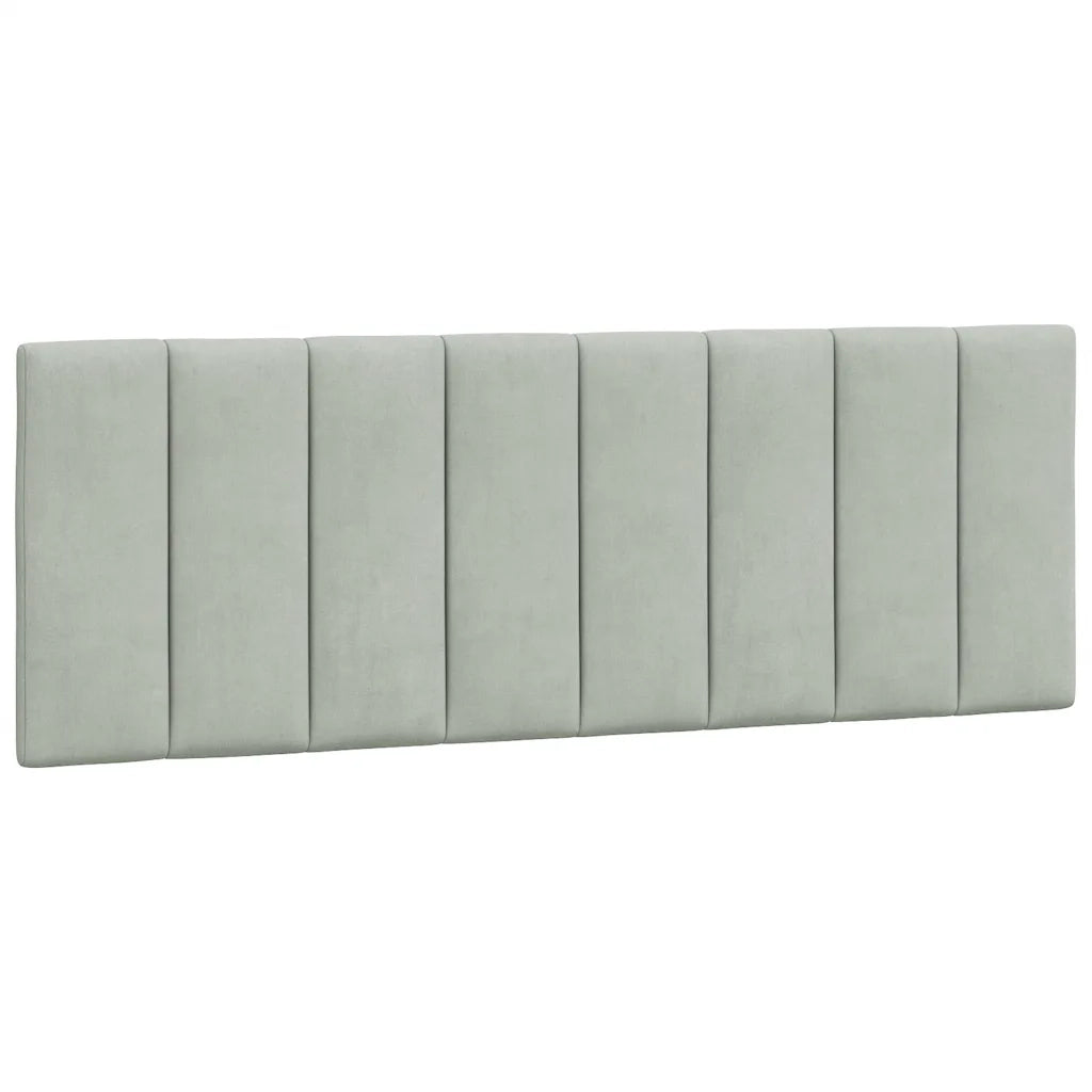 Cuscino Testiera Hanko Grigio Chiaro 140 cm in Velluto CFW5125109