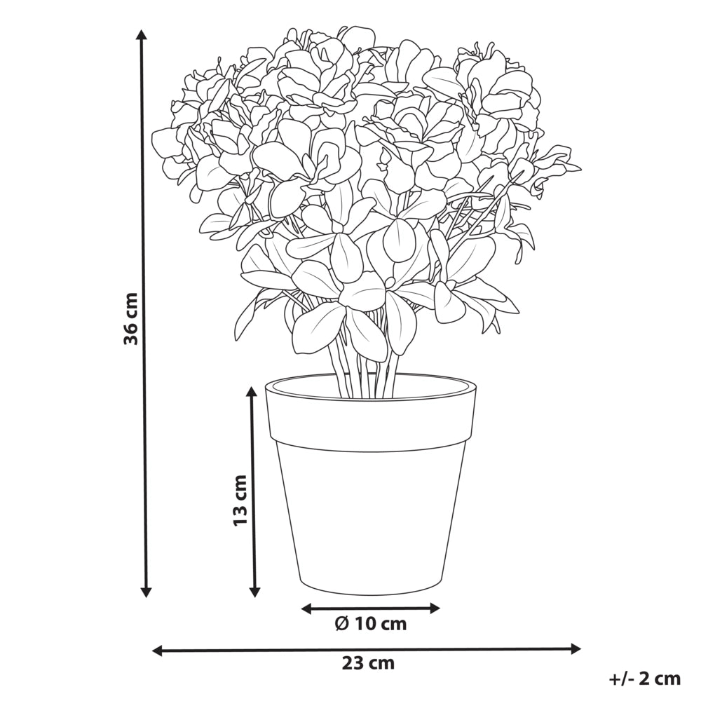 Pianta artificiale di rododendro in vaso Fiori rosa Materiale sintetico 36 cm Accessorio decorativo per interni