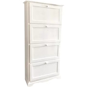 scarpiera 4 ante ribalta arte povera legno bianco 79x30x170 (1281) - Mobili 2G