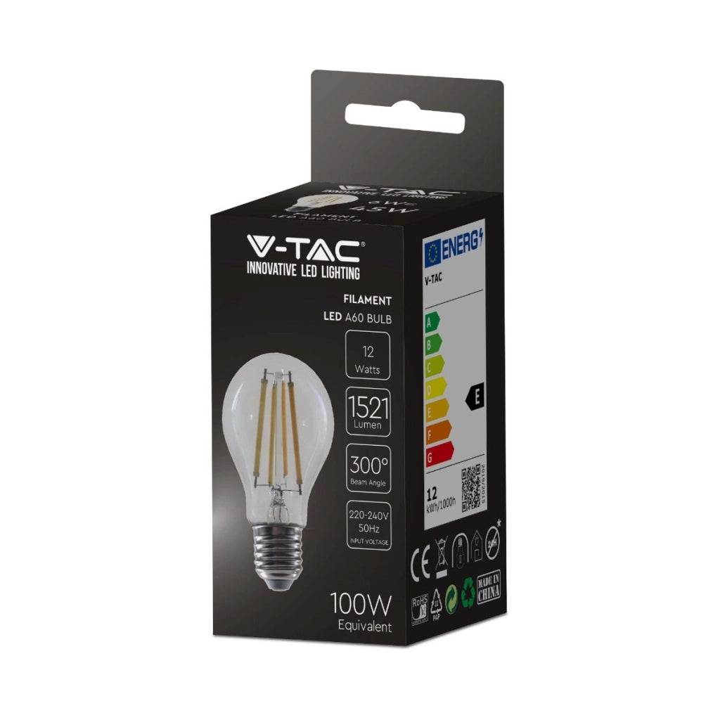 12W A70 Copertina di bulbo-clear del filamento LED con 3000K E27