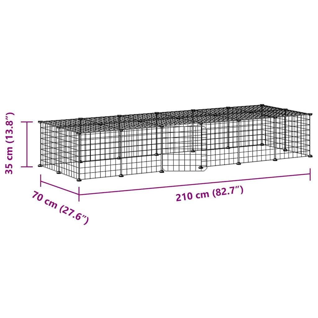 Gabbia per animali domestici a 28 pannelli con porta 35 x 35 cm nera 02_0041576