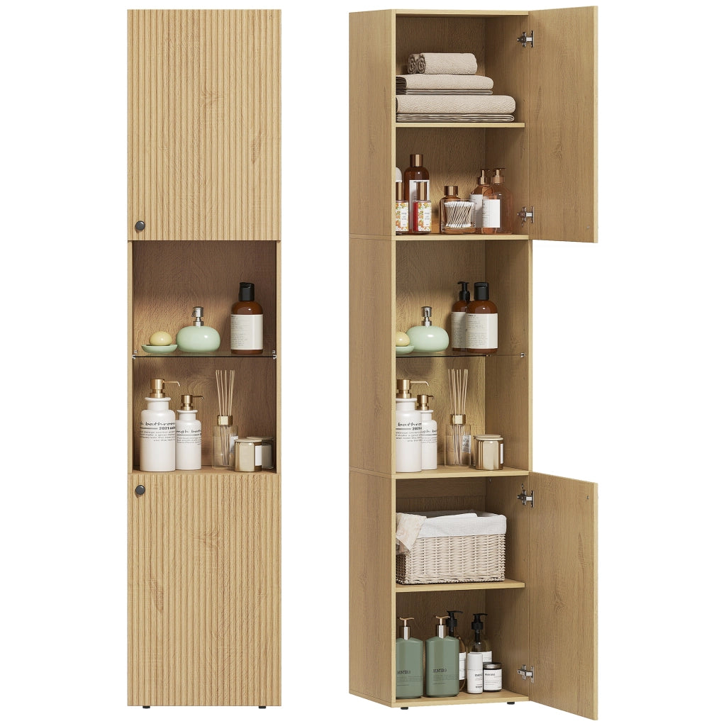 Colonna bagno 6 ripiani 2 ante ¨C Xylo ¨C rovere 40x31x182cm
