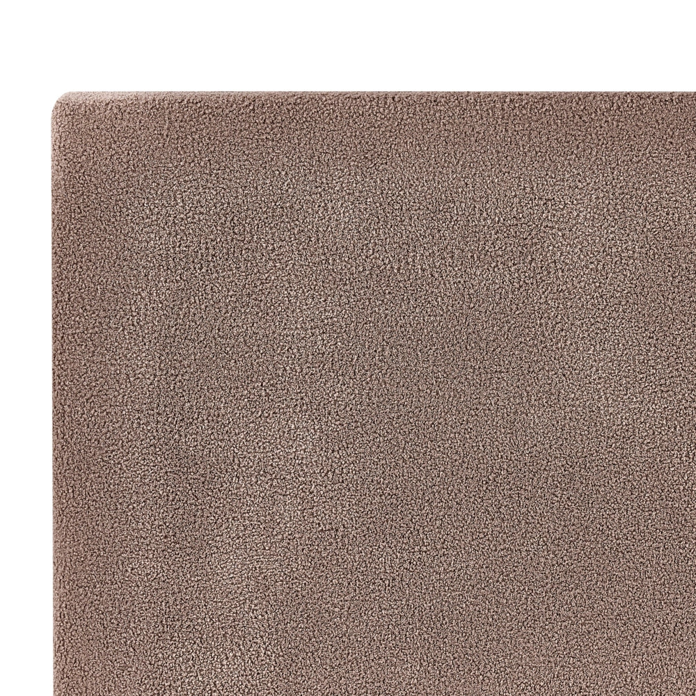 Letto matrimoniale imbottito bouclé marrone 180 x 200 cm con rete e testata