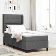 Letto a molle con materasso Grigio scuro 200 x 90 cm Tessuto 3341624