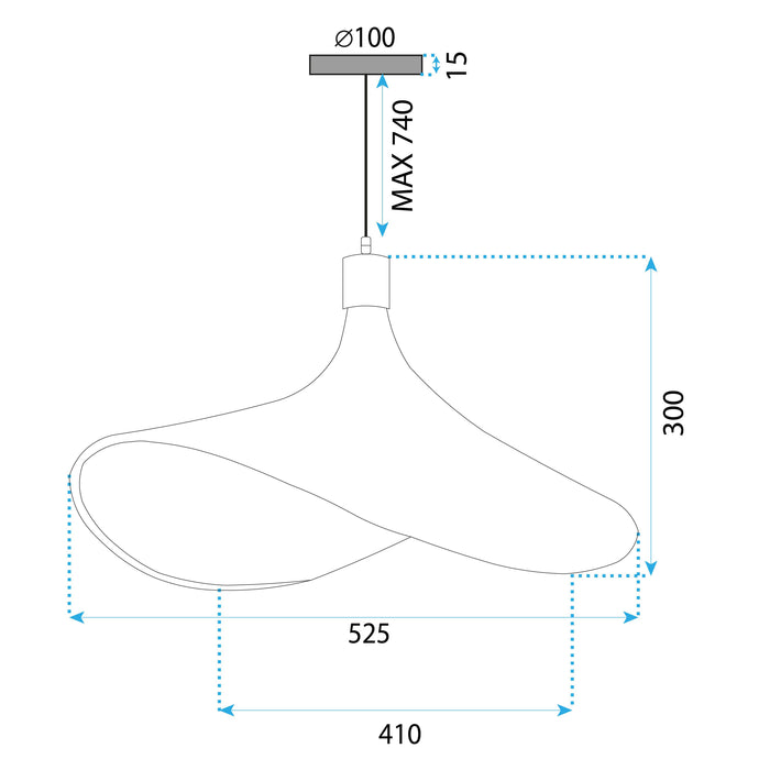 Lampada Da Soffitto Bamboo APP1641-1CP 50cm