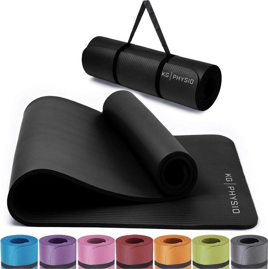 Mat di yoga antiscivolo con cinturino per le spalle - mat di yoga per allenamento a casa, HiiT e Pilates - mat di fitness, mat di sport, mat di yoga antiscivolo, 183cm x 60cm x 8mm