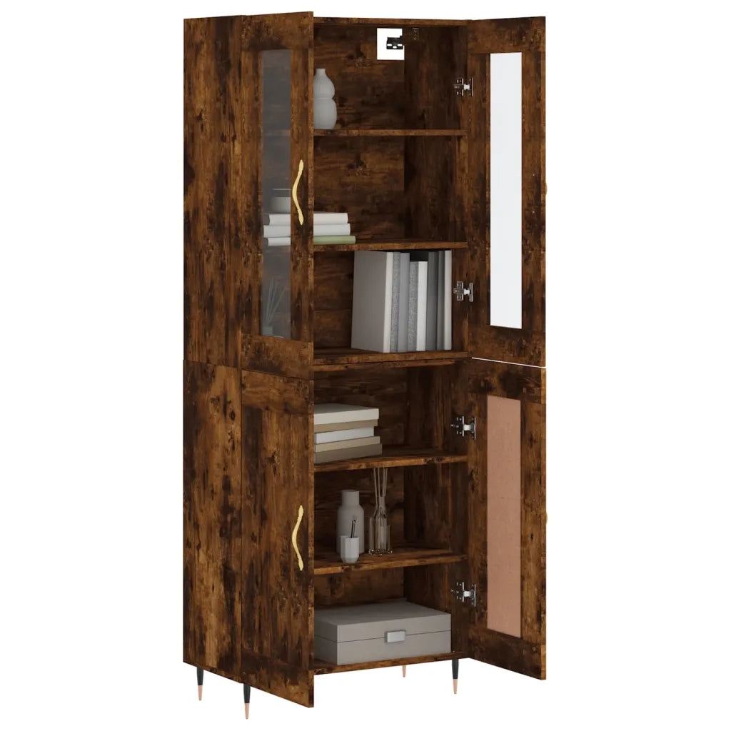 vidaXL Credenza Rovere Fumo  69,5x34x180 cm in Legno Multistrato