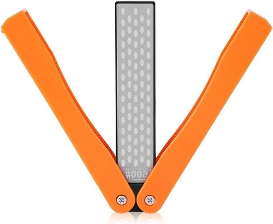 Slijpsteen Duplex 400/600 Korrel, Sfere in Diamante Ripiegabile per Esterno, Campeggio, Giardino e Cucina (Giallo)