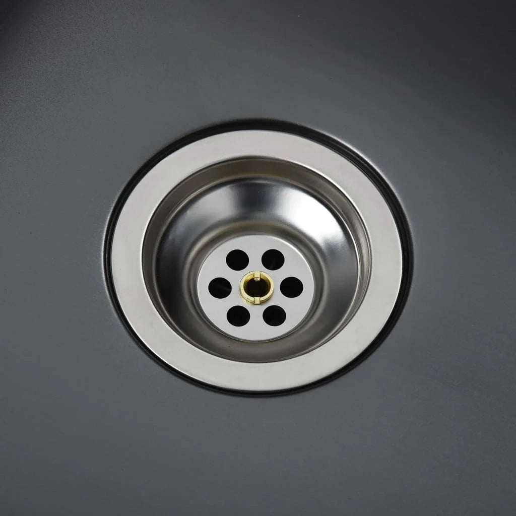 Lavello da cucina 62 x 36 x 51 cm acciaio inox nero 02_0002478