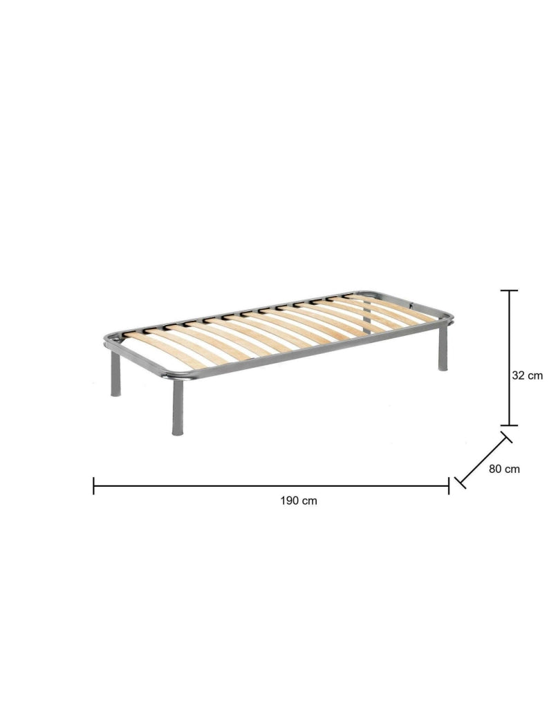 Rete letto singolo Agos, Rete ortopedica a doghe, 100% Made in Italy, cm 80x190h 31