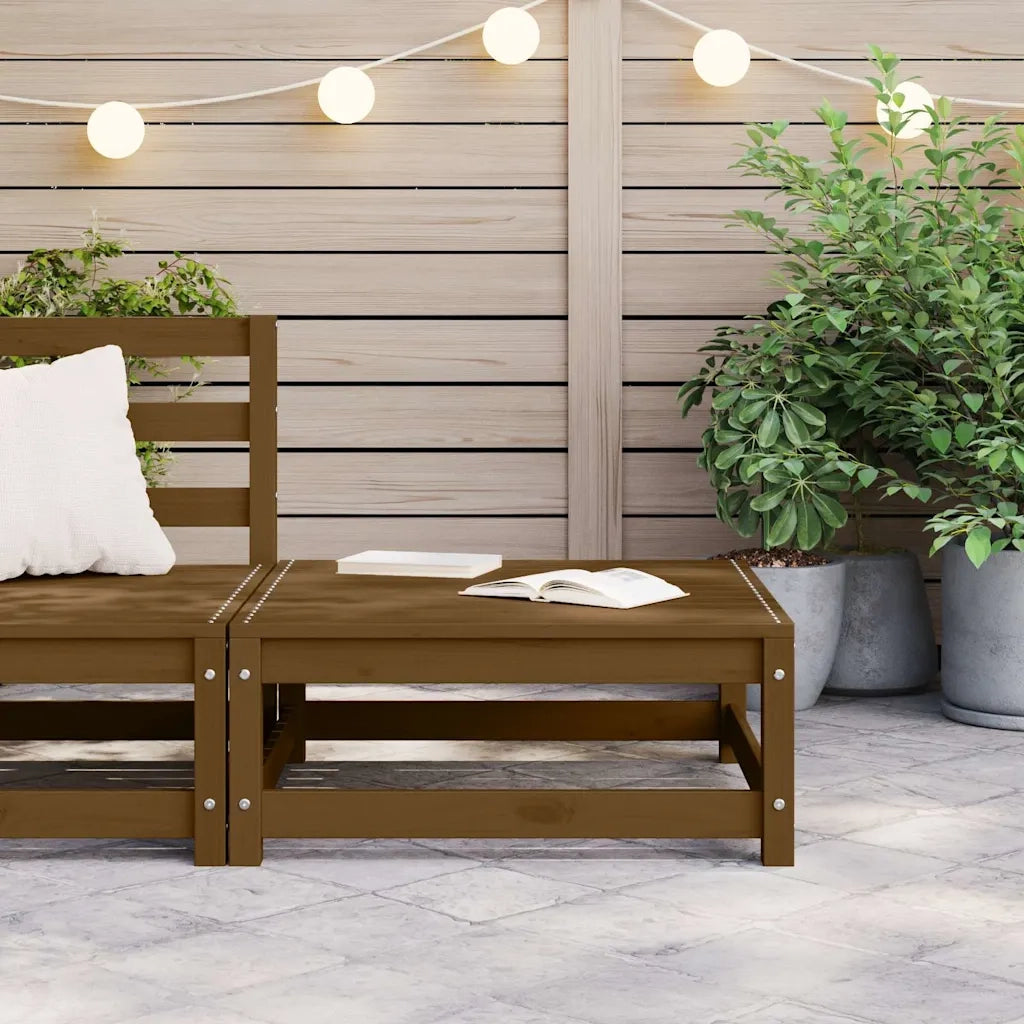 Sedia da giardino-Poggiapiedi da Giardino 70x70x30 cm ambra in Legno di Pino