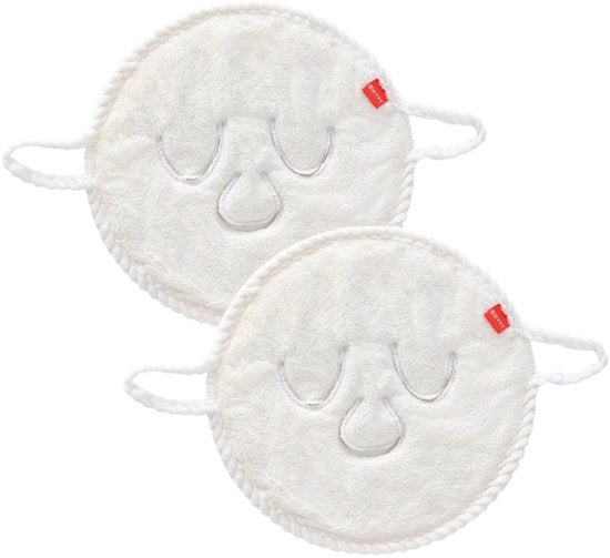 Asciugamano per il viso 2 pezzi - Tessuto corallino - Bianco - Riciclabile - Cura della pelle - Flessibile e allungabile - Asciugamano per mano