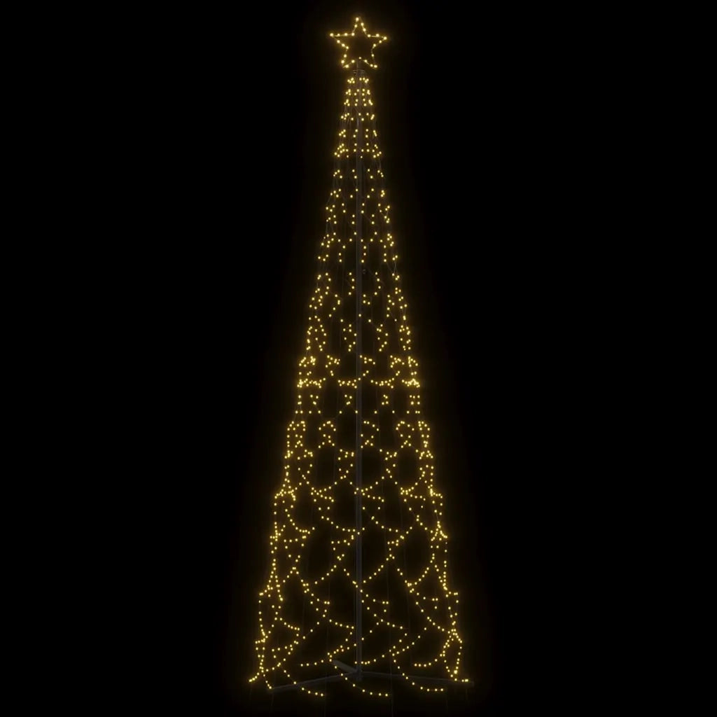 Albero di Natale a forma di cono luce Bianca Calda 500 LED 100x300 cm 343651