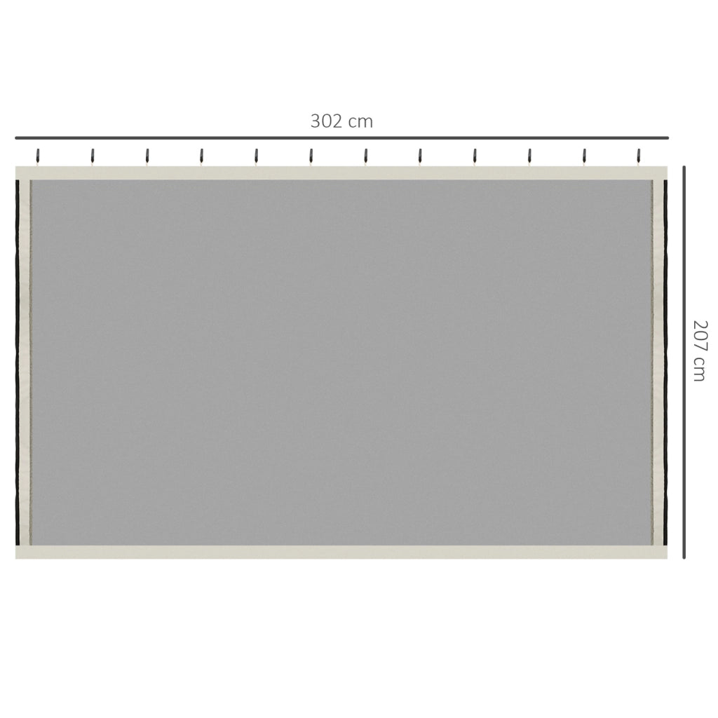 EasyComfort Zanzariera per Gazebo Tende di Ricambio Universale con Cerniere, 302x207cm - Nero e Beige