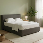 Widnes, Letto Matrimoniale Sfoderabile Made in Italy, Grigio Tortora