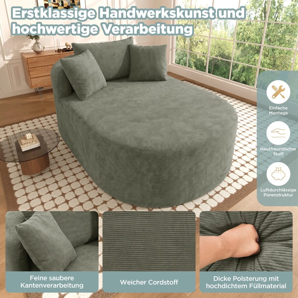 Poltrona Relax ¨C Minimal ¨C Tessuto Grigio Soggiorno 122cm