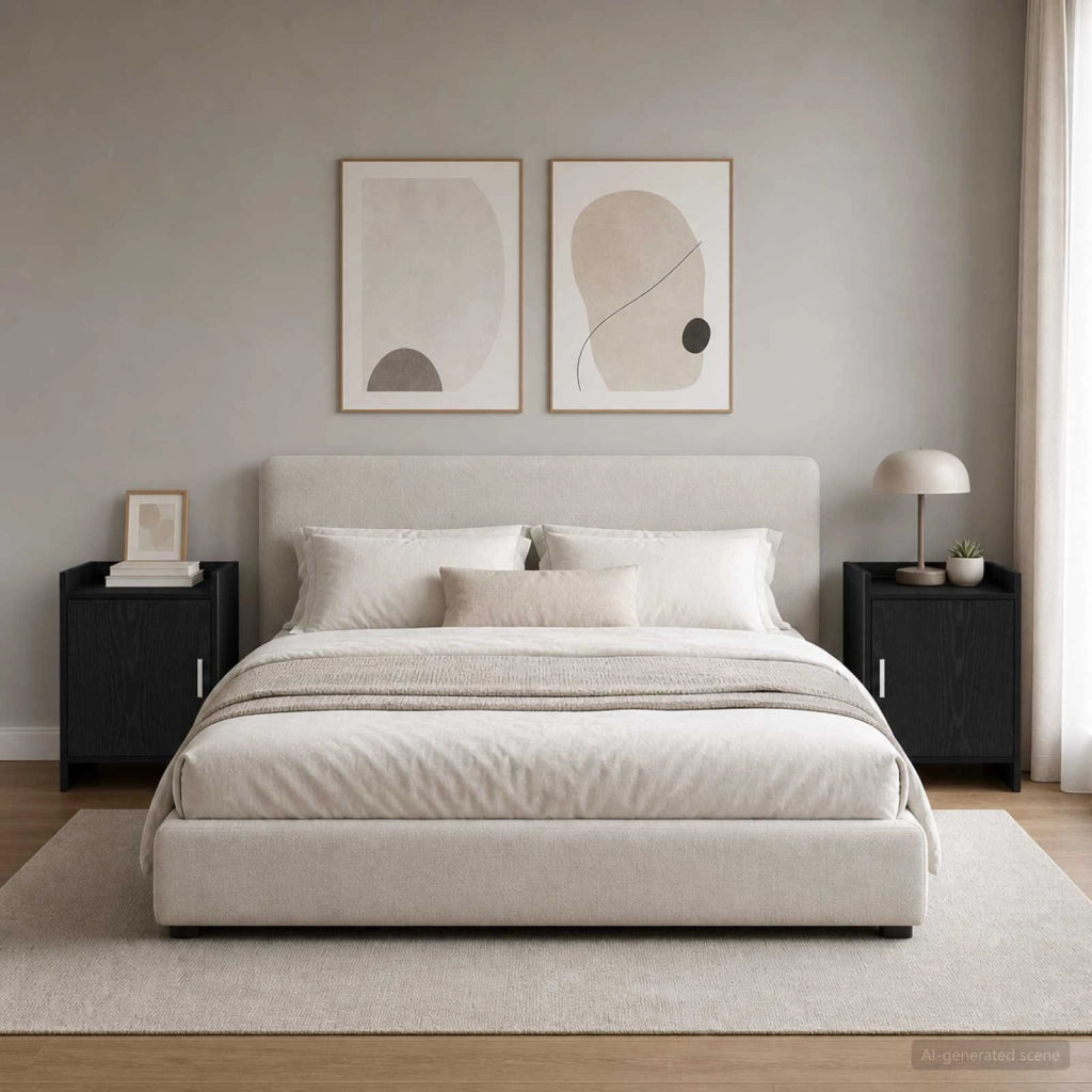 Comodini 2 pz Rovere Nero 40 x 30 x 60 cm Legno ingegnerizzato 8011014