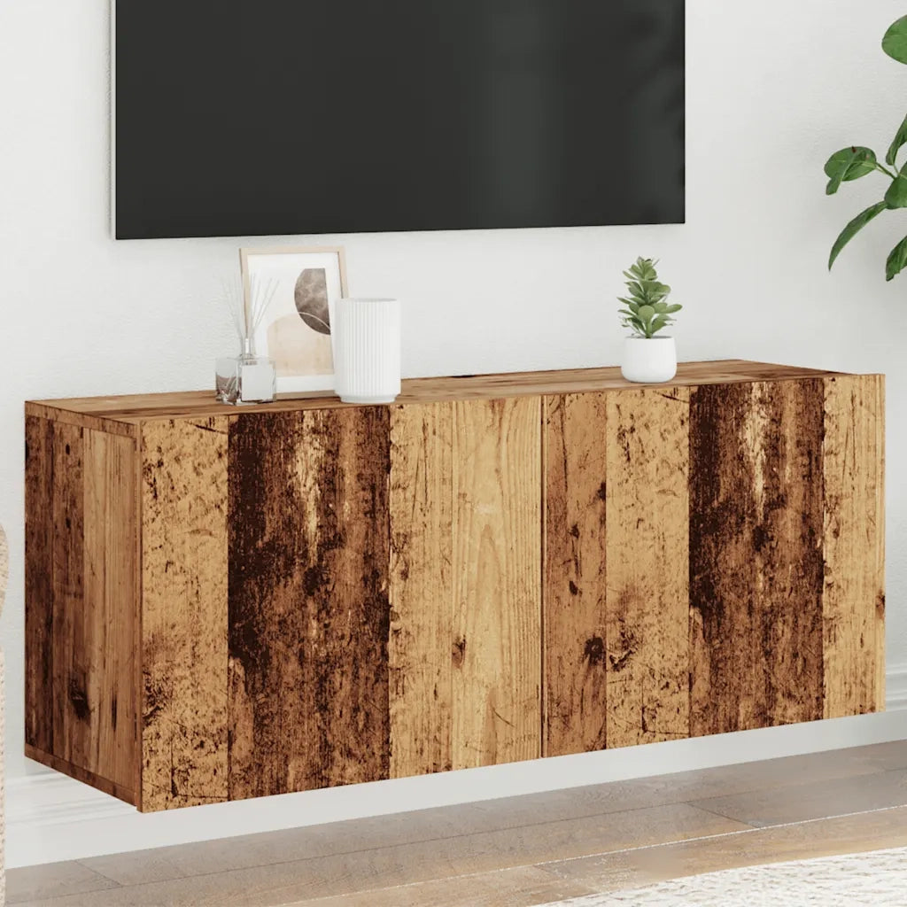 Mobile TV a Parete Legno Antico 100x30x41 cm 857670