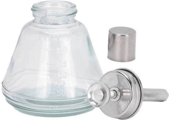 Rimozione Vernice da Unghie 180 ml - Dispensatore a Sfere - Bottiglia in Vetro - Nucleo in Alluminio - Contenitore di Liquido Riscaldabile - Design Antistatico - Dispensatore di Liquido