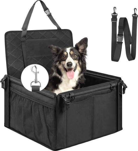 Sedile per cani per piccoli e medi cani - Panchetta con 5 cinture di sicurezza e tasche di stoccaggio