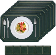 Set di 6 mattonelle per tavolo da pranzo in pelle finta lavabile senza scivolo colore verde