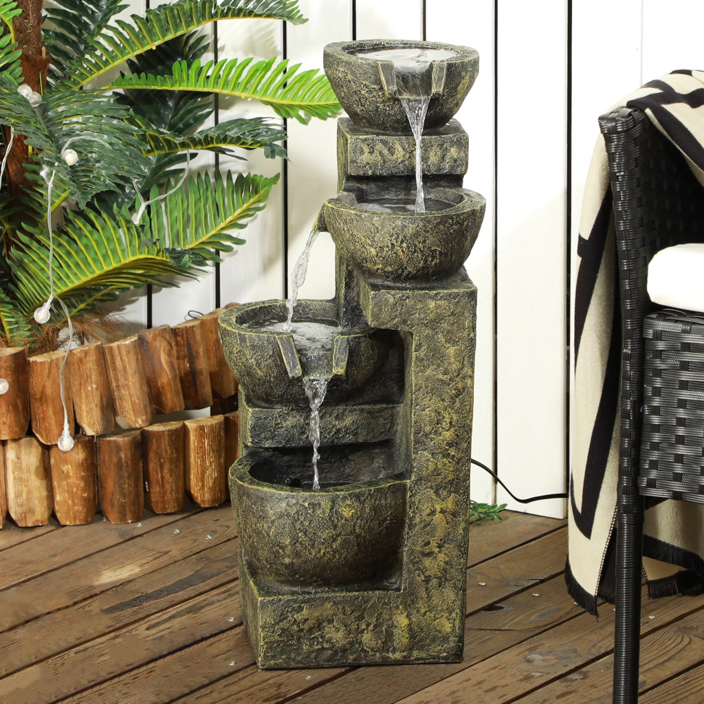 Fontana da giardino ¨C zephmum ¨C nera 25x24x60 cm