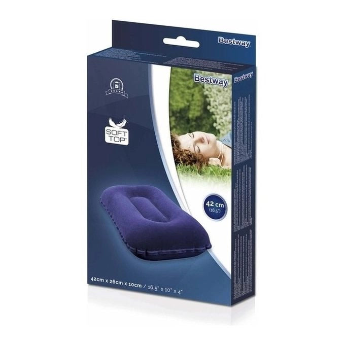 Bestway 67121 Cuscino Gonfiabile Rettangolare Campeggio Viaggio Floccato 48x30 cm colore Assortito