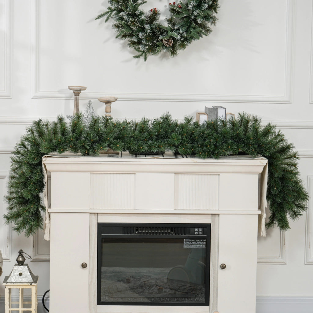 Ghirlanda Fiorita Artificiale per Decorazione ¨C zephmum ¨C Verde 1.8 m