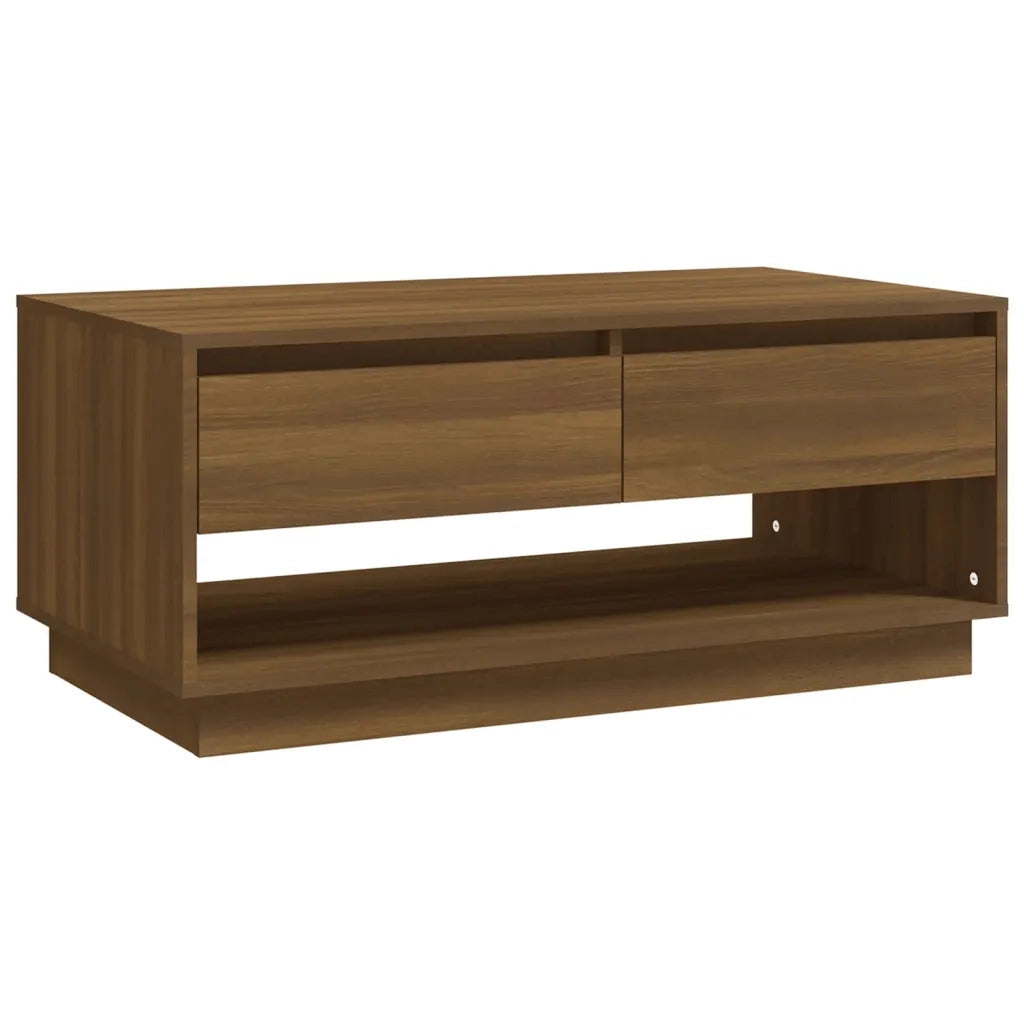 Tavolino da Salotto Marrone Rovere 102,5x55x44 cm in Truciolato 812980