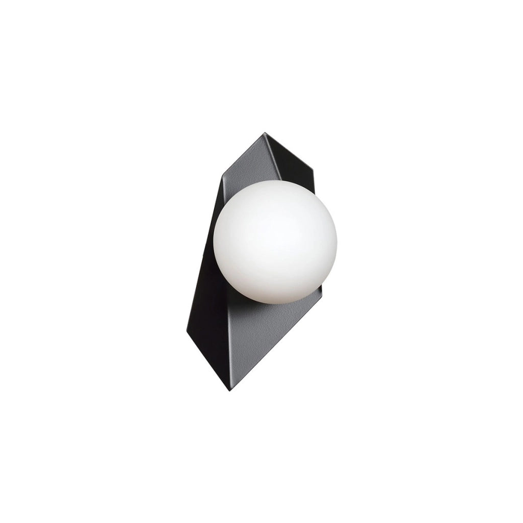 Lampada a parete Drifton in acciaio nero e vetro
