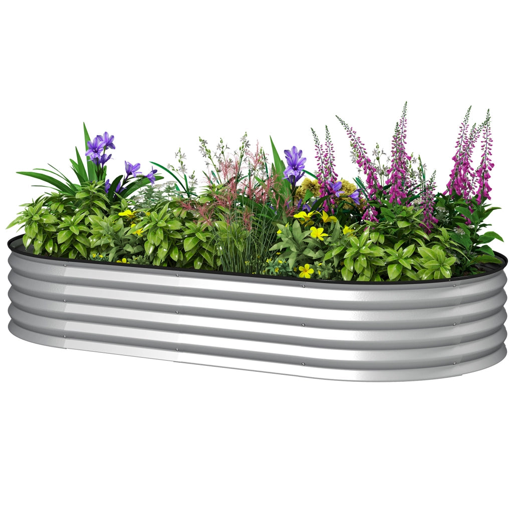 Letto da Giardino Rialzato in Acciaio Zincato ¨C Zephmum ¨C 181x93x30cm Argento