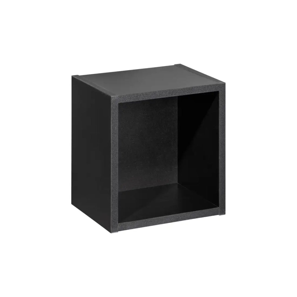 Cubo di stoccaggio VANO – Finitura nero opaco – L26 × P21 × H27 cm – Da appendere – Formato compatto