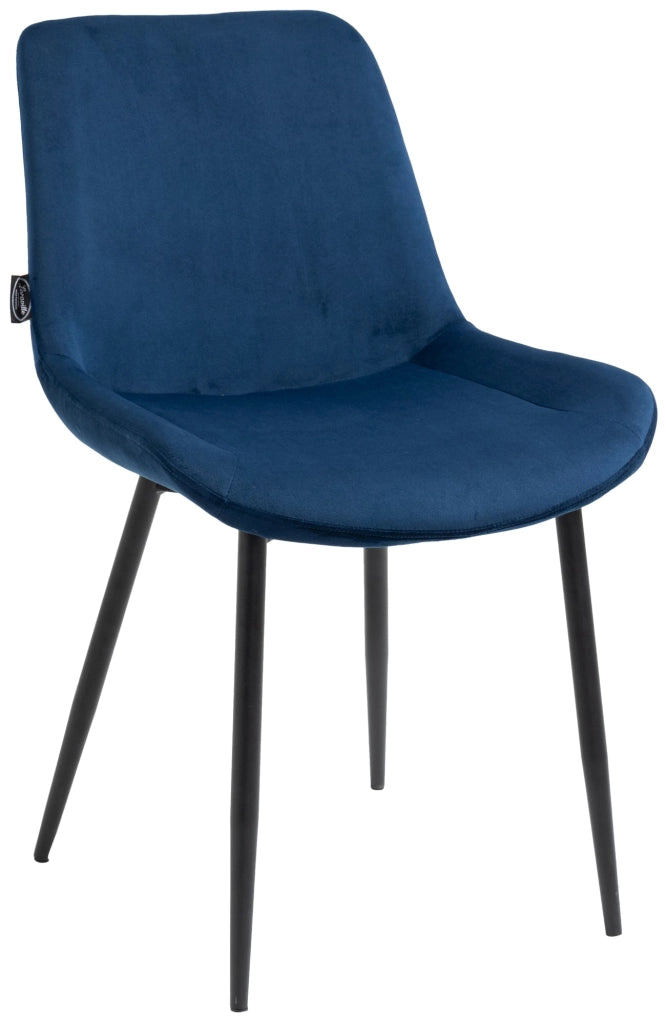 Set di 2 sedie da pranzo Victoria in velluto blu