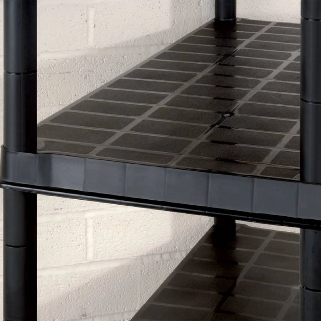 Scaffale portaoggetti a 5 ripiani 274,5 x 45,7 x 185 cm Plastica nera 02_0045693