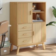 Credenza-Buffet-Armadio da cucina OLDEN Marrone 85x43x125 cm in Legno Massello di Pino