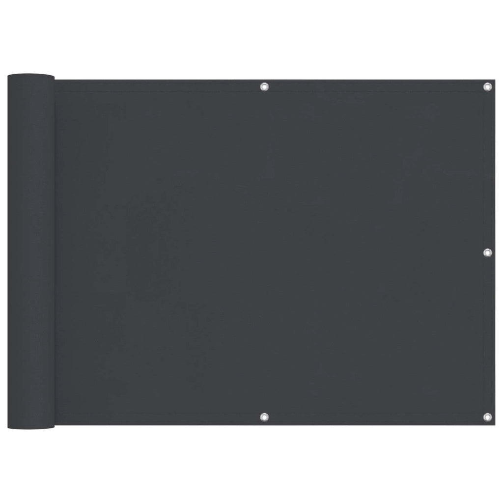Schermo da balcone-Pannello per balcone Nero 75 x 200 cm Oxford alu rivestito in PU