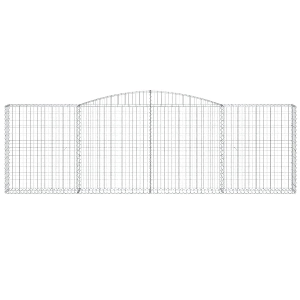 Set di 2 gabbioni ad arco per recinzione gabbia o muro di contenimento 400 x 30 x 120/140 cm ferro zincato argento 02_0041386