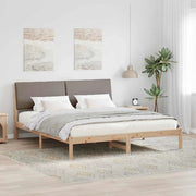 Struttura del Letto con testiera Marrone e taupe 200 x 200 cm 3394361