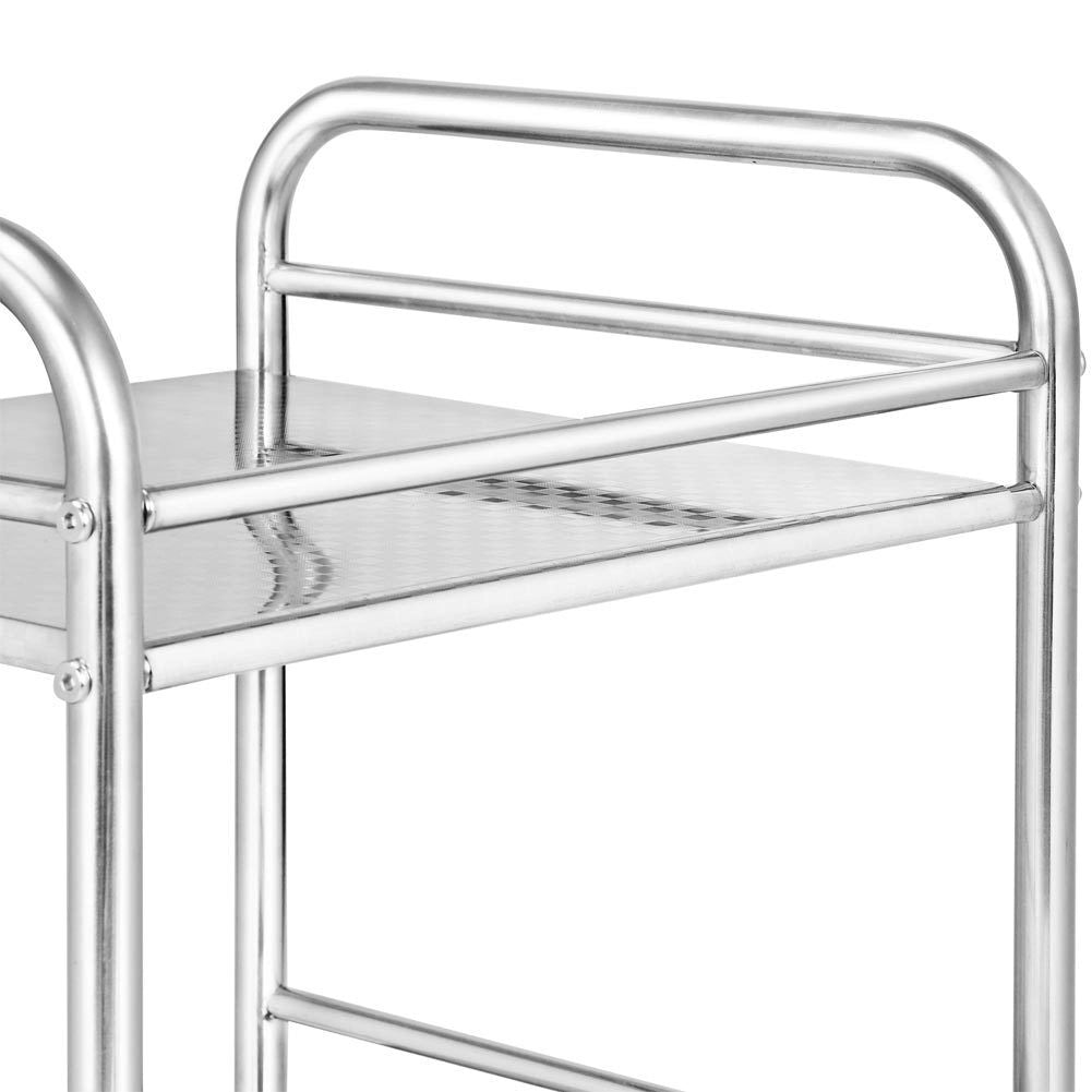Carrello Estetista 3 Ripiani Acciaio Cromato 4 Ruote Arredo Bagno Salvaspazio