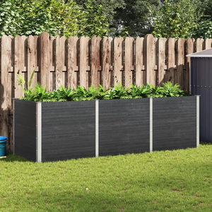 Fioriera Rialzata da Giardino 300x100x91 cm in WPC Grigio
