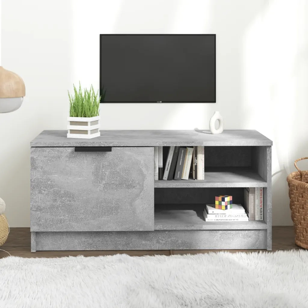Mobile TV | Armadietto TV | Mobile Porta TV Grigio Cemento 80x35x36,5 cm Legno Multistrato