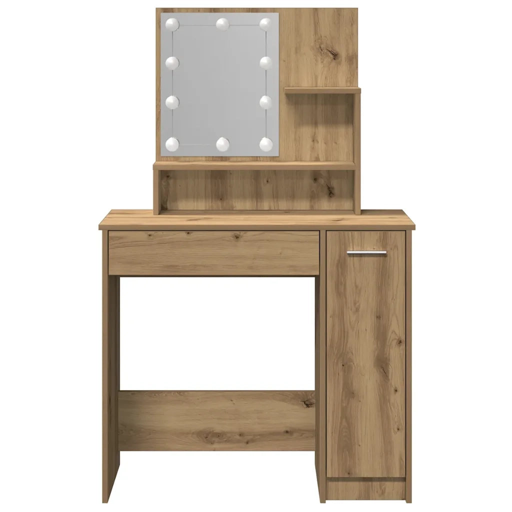 Toeletta con LED Rovere Artigianale 86,5x35x136 cm 857024