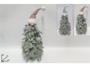 Decorazione Natale Albero con Viso Gnomo e Cappello in Pelliccia 65 cm