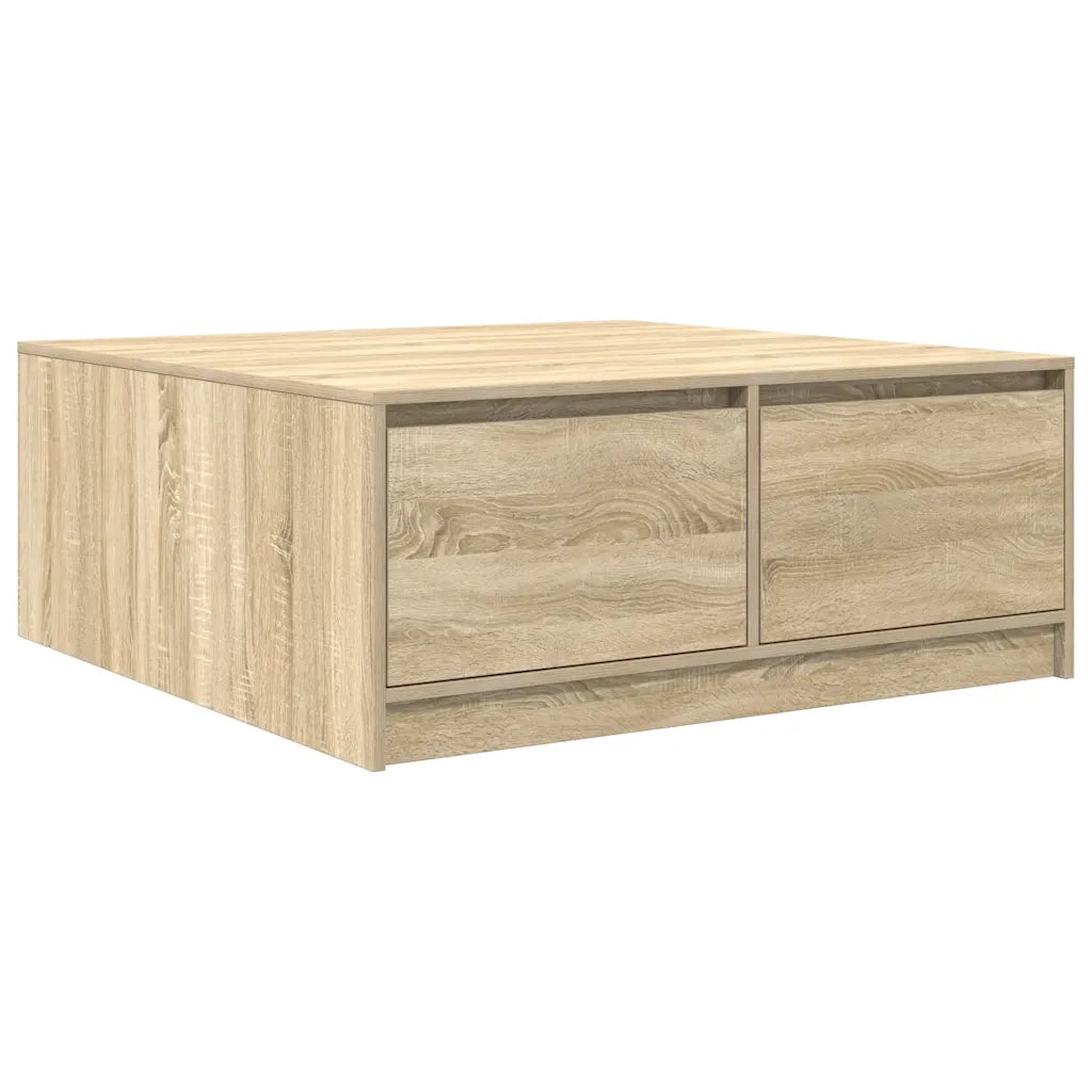Tavolino da salotto | Tavolino da caff¨¨ | Tavolino da Soggiorno con Cassetti Rovere Sonoma 100x100x40 cm