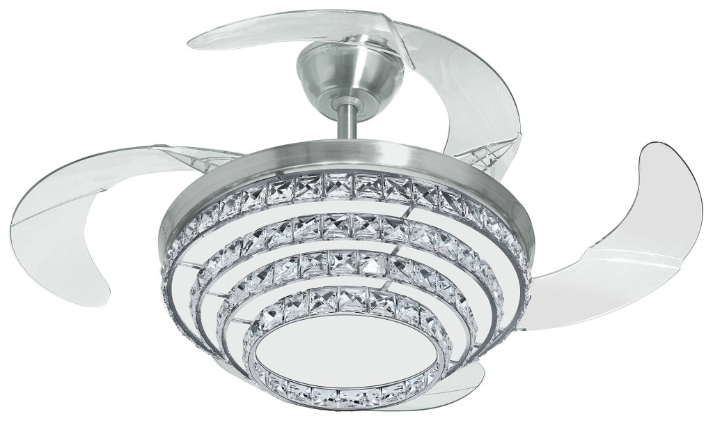 Ventilatore da Soffitto Silenzioso 107cm 3velocità Luce Telecomando Retrattili