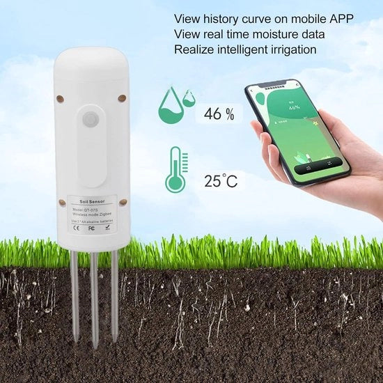 Sensore di Suolo per Test di Umidità App Connesso per Giardinaggio con Dati in Tempo Reale per Zigbee - Demeras
